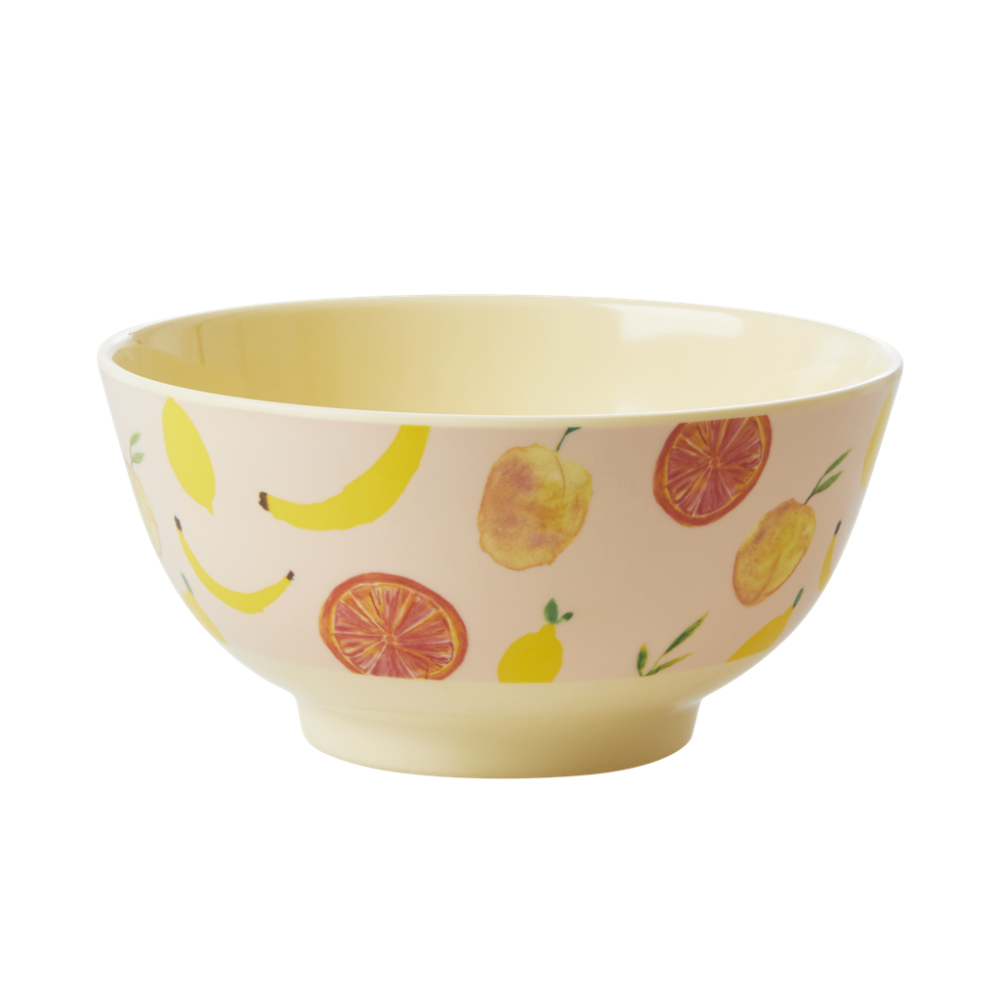 Happy Fruits Print Melamine Bowl By Rice DK